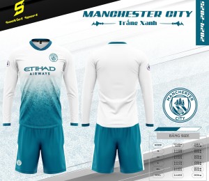 ÁO ĐỘI TUYỂN MANCHESTER CITY TRẮNG XANH