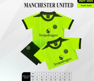 BỘ TRẺ EM TUYỂN MANCHESTER UNIED XANH CHUỐI 2024-2025