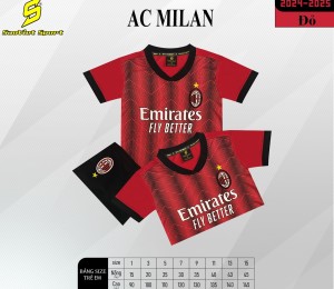 BỘ TRẺ EM TUYỂN AC MILAN ĐỎ 2024-2025